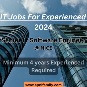 Nice Ltd Hiring Senior IT Software Engineer IT Jobs Apply Now !